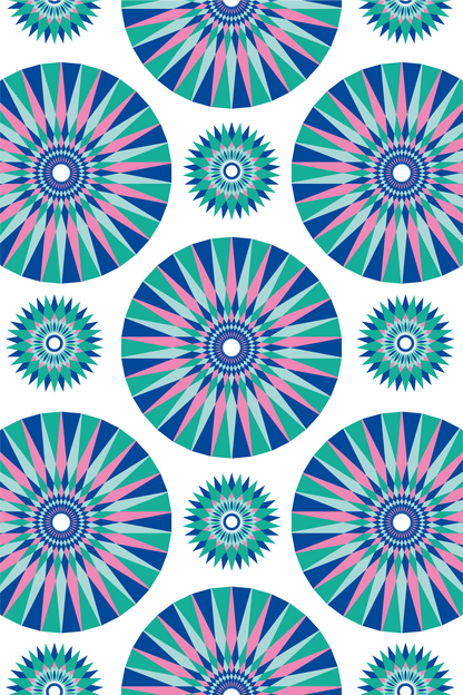 Galactic - Geometric Colourful Tea Towel