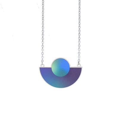 Cosmic Moon Necklace Space Blue