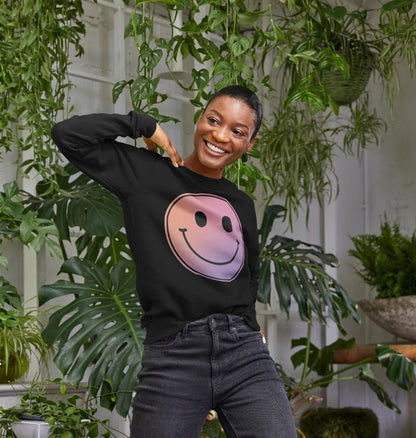 Pink Smiley Face  Ombre Jumper