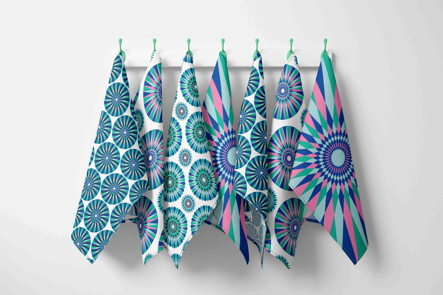 Galactic - Geometric Colourful Tea Towel