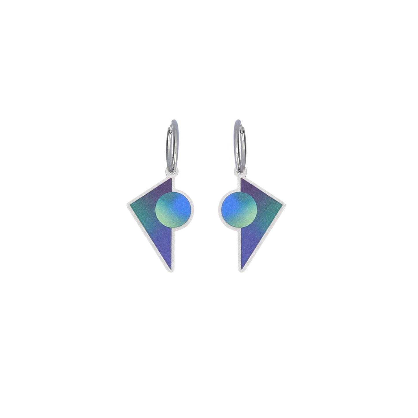 Cosmic Triangle Earrings Blue