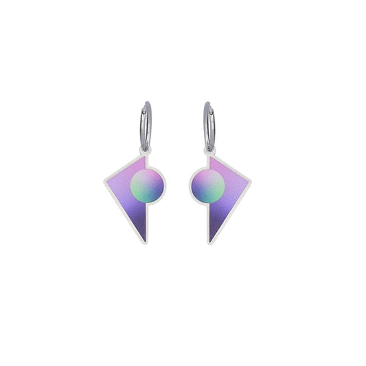 Cosmic Triangle Earrings Purple