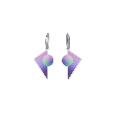 Cosmic Triangle Earrings Galactic Purple