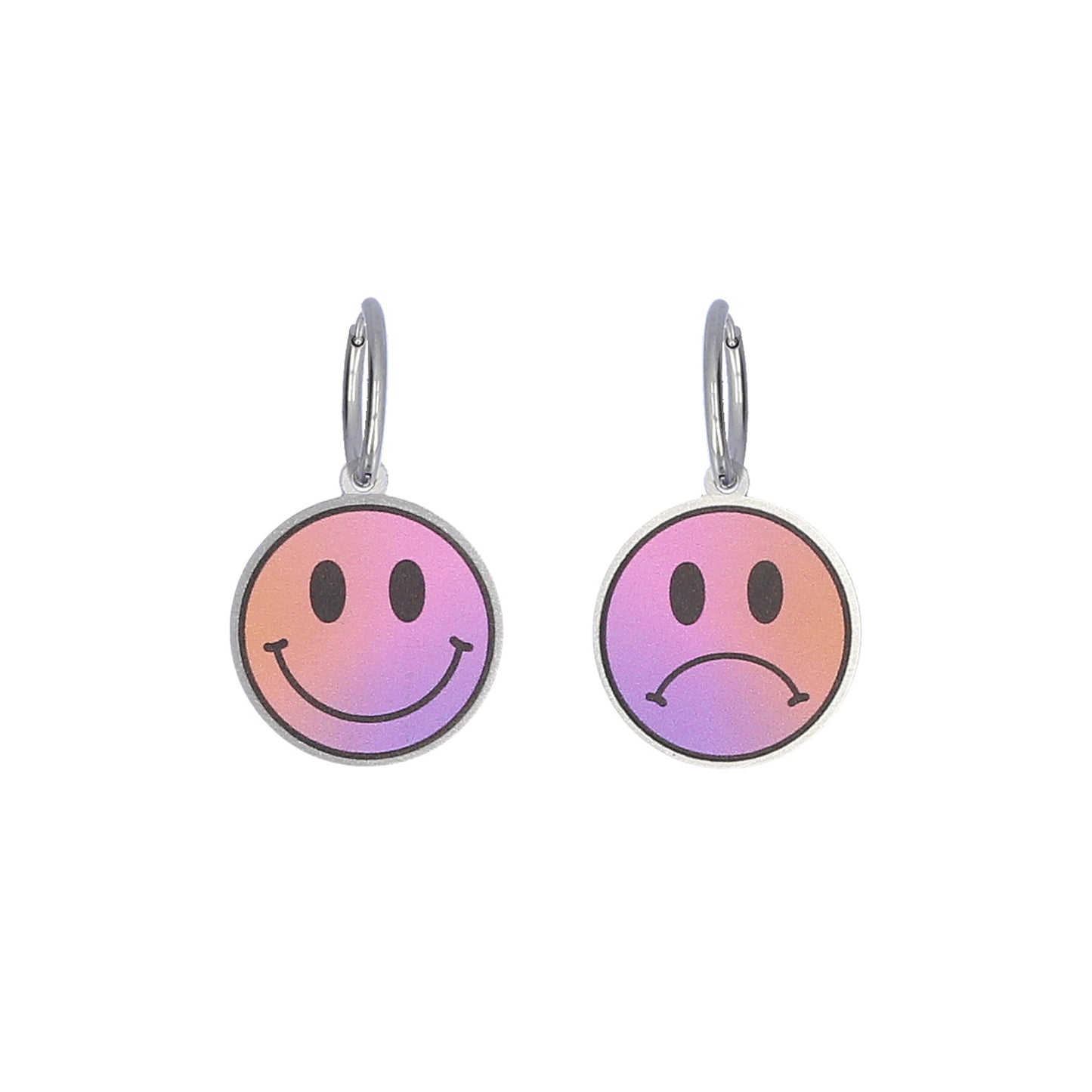 Smiley Face Earrings Pink