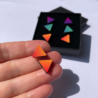 Trio of geometric triangle studs