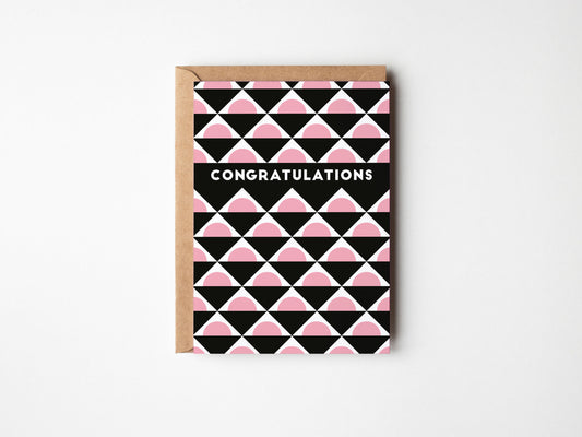 Congratulations Pink & Black Card